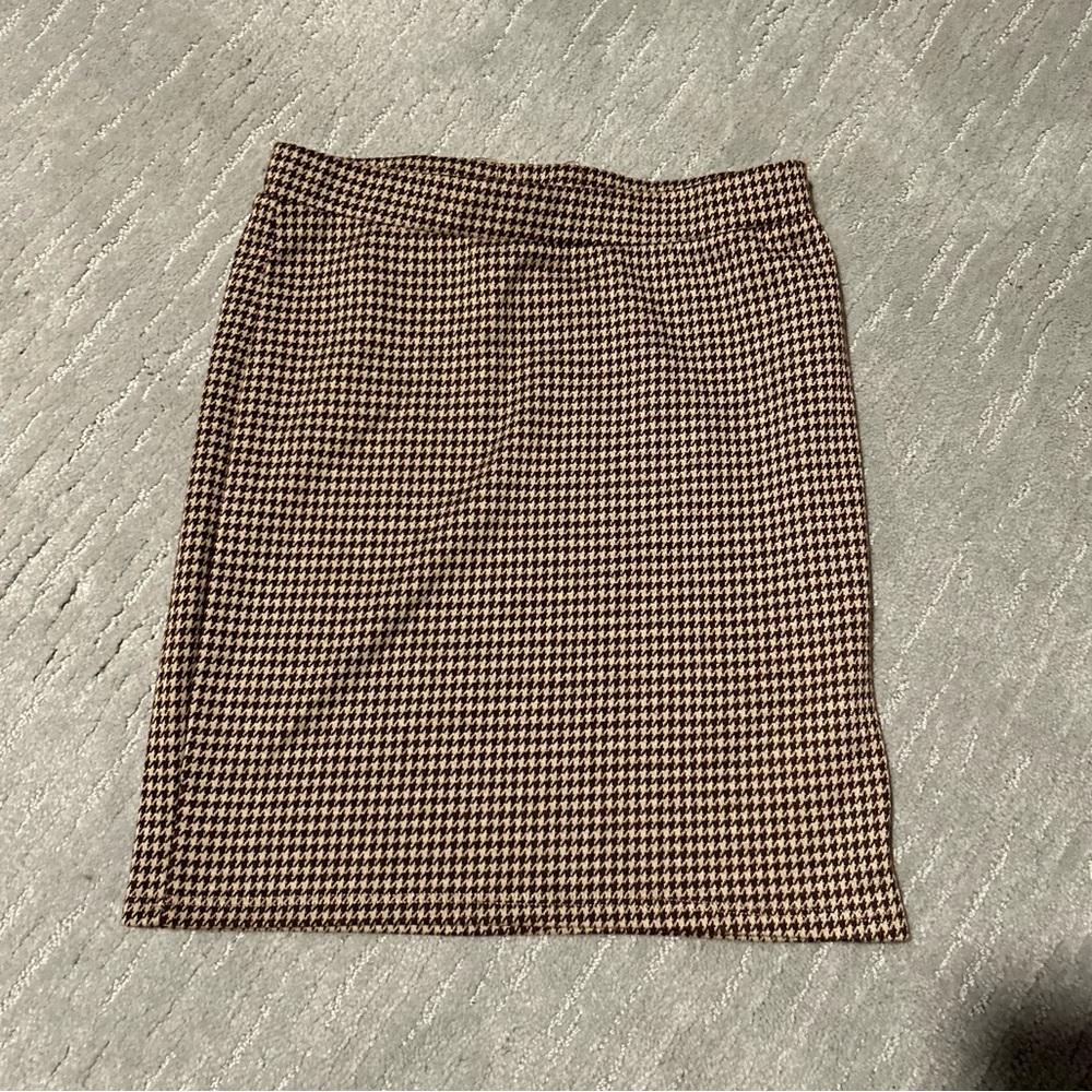 Brown Plaid Bodycon Mini Skirt
